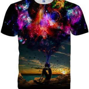 EOWJEED Unisex Casual 3D Pattern Printed Short Sleeve T-Shirts Top Tees