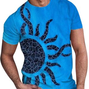 Graphic T-Shirt for Mens Stylish Summer Casual Short Sleeve Crewneck Muscle Shirts Vintage Oil Painting Tee Shirts Top