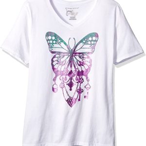 Just My Size Women's Size Plus Printed Short-Sleeve V-Neck T-Shirt
