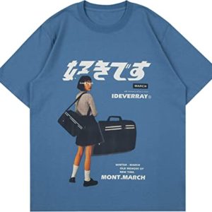 Vintage Streetwear Harajuku Tees Graphic T-Shirt 90s  Japanese Print Men Summer Short Sleeve Cotton Loose Tops