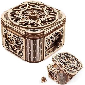 UGEARS Mechanical Models 3-D Wooden Puzzle - Treasure Box
