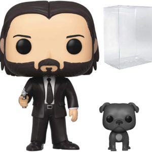 Funko Pop Movies: John Wick Chapter 3 - John in Black Suit with Dog Buddy Vinyl Figure (Includes Compatible Pop Box Protector Case)