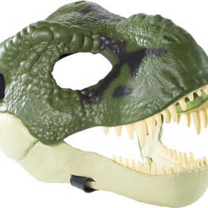 Jurassic World Movie-inspired Dinosaur Mask with Opening Jaw, Realistic Texture and Color, Eye and Nose Openings and Secure Strap; Ages 4 and Up