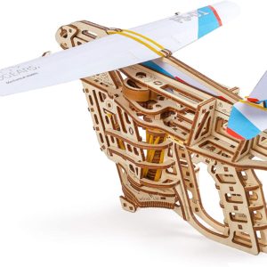 UGEARS Flight Starter Paper Airplane Portable Hand Catapult Mechanical Wooden 3D Model