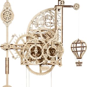UGEARS Aero Clock 3D Wooden Puzzles for Adults and Kids - Laser-Cut 3D Puzzle Clock to Build - Elegant Outlook DIY Wooden Puzzle Mechanical Clock Kit - Wall Clock with Pendulum Wood Model Kit