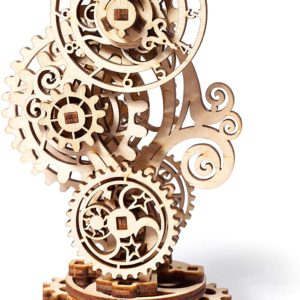 Ugears Steampunk Clock 3D Mechanical Model Self-Assembling DIY Craft Set Wooden Box School Project