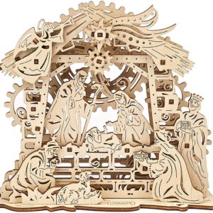 UGEARS Nativity Scene - Mechanical Puzzle 3D - Self Assembly Woodcraft Construction Kits - Wooden Nativity Set - Christmas Puzzles for Kids - Christmas DIY Decorations - Crafts on Idea